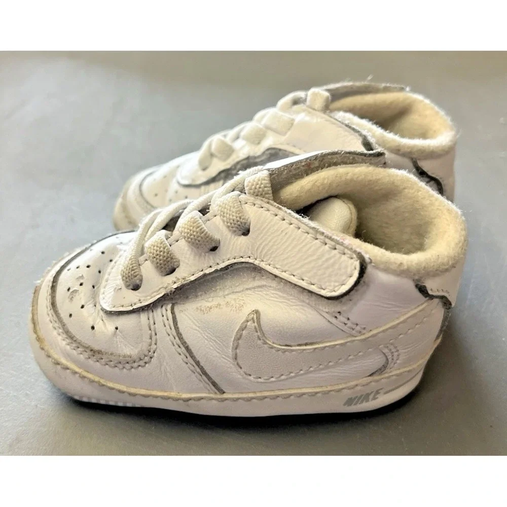 Nike Air Force 1 Crib Shoe Newborn Baby 2C White Boys Girls Infant Sneaker Shoes - Picture 5 of 11